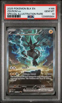 2025 POKEMON BLK EN-BLACK BOLT SPECIAL ILLUSTRATION RARE #166 ZEKROM EX PSA 10 - Image 1