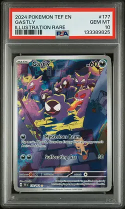 2024 POKEMON TEF EN-TEMPORAL FORCES ILLUSTRATION RARE #177 GASTLY PSA 10 - Image 1