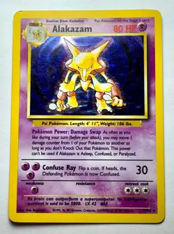 Alakazam Holo Base Set 1/102 WOTC Unlimited Vintage NM/LP 1999 Pokemon TCG Rare! - Image 1