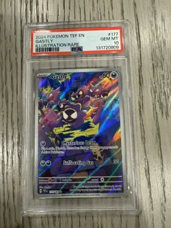 2024 Pokemon S&V Temporal Forces Gastly 177/162 Illustration Rare PSA 10 - Image 1
