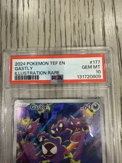 2024 Pokemon S&V Temporal Forces Gastly 177/162 Illustration Rare PSA 10 - Image 2