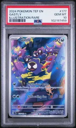 PSA 10 Gastly 2024 Pokemon Temporal Forces Illustration Rare TEF-EN #177/62 IR - Image 1