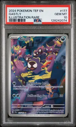 2024 POKEMON TEF EN-TEMPORAL FORCES ILLUSTRATION RARE #177 GASTLY PSA 10 - Image 1