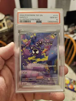 2024 POKEMON TEF EN-TEMPORAL FORCES ILLUSTRATION RARE #177 GASTLY PSA 10 - Image 1