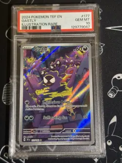 PSA 10 Gastly Illustration Rare 177/162 Pokemon 2024 Sv05: Temporal Forces IR - Image 1