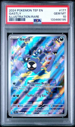 2024 Pokemon TEF EN-Temporal Forces Illustration Rare #177 Gastly PSA 10 - Image 1