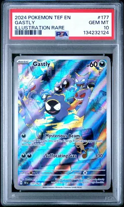 2024 Pokemon Temporal Forces Gastly Full Art Illustration Rare #177/162 PSA 10 - Image 1