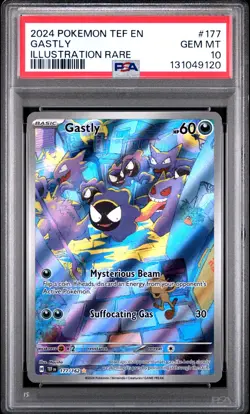 2024 POKEMON TEF EN-TEMPORAL FORCES ILLUSTRATION RARE #177 GASTLY PSA 10 - Image 1