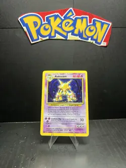 1999 Pokemon TCG Alakazam Holo Base Set 1/102 WOTC Unlimited Vintage NM/LP - Image 2