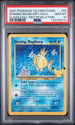 2021 POKEMON CELEBRATIONS CLASSIC COLL #66 SHINING MAGIKARP-HOLO PSA 10 - Image 1
