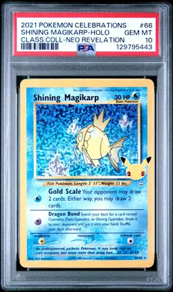 2021 POKEMON CELEBRATIONS CLASSIC COLL #66 SHINING MAGIKARP-HOLO PSA 10 - Image 1