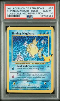 2021 POKEMON CELEBRATIONS CLASSIC COLL #66 SHINING MAGIKARP-HOLO PSA 10 - Image 1