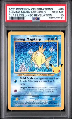 2021 POKEMON CELEBRATIONS CLASSIC COLL #66 SHINING MAGIKARP-HOLO PSA 10 - Image 1