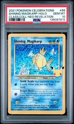 2021 POKEMON CELEBRATIONS CLASSIC COLL #66 SHINING MAGIKARP-HOLO PSA 10 - Image 1