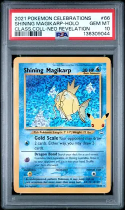2021 POKEMON CELEBRATIONS CLASSIC COLL #66 SHINING MAGIKARP-HOLO PSA 10 - Image 1