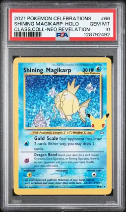 2021 POKEMON CELEBRATIONS CLASSIC COLL #66 SHINING MAGIKARP-HOLO PSA 10 - Image 1