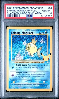 2021 POKEMON CELEBRATIONS CLASSIC COLL #66 SHINING MAGIKARP-HOLO PSA 10 - Image 1