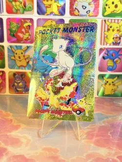 Pokemon Pocket Monsters Vending Prism Sticker 1998 Nintendo Mew Glitter Holo - Image 3
