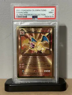 2021 POKEMON CELEBRATIONS ULTRA-PREMIUM COLLECTION UPC METAL #4 CHARIZARD PSA 9 - Image 1