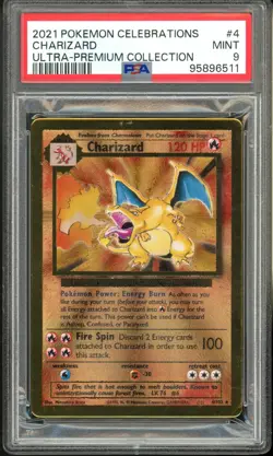 2021 Pokemon Celebrations Ultra Premium Collection METAL 4 Charizard PSA 9 - Image 1