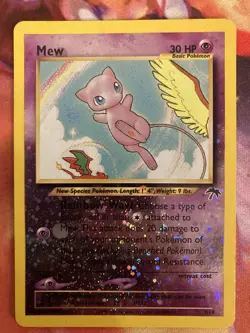 Mew Southern Islands Reverse Holo 1/18 Pokemon Card Promo LP/MP+ W/ Swirl - Image 2