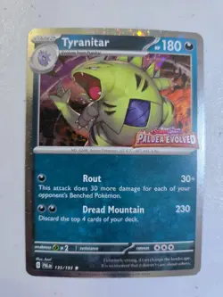 Tyranitar 135/193 Cosmos Promo Card SV: Paldea Evolved Stamped Promo🔥 - Image 1