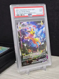 Pokemon Card TCG Jolteon VMAX SWSH184 Sword & Shield 2021 Black Star Promo PSA 9 - Image 1