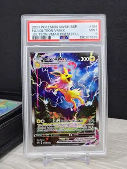 Pokemon Card TCG Jolteon VMAX SWSH184 Sword & Shield 2021 Black Star Promo PSA 9 - Image 3
