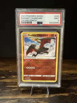 PSA 9 Radiant Charizard 20/159 – Crown Zenith Pokemon Card - Image 1