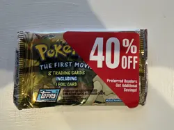 Topps Pokemon The First Movie Trading Cards Sealed Pack - Blue Logo - Vintage! - Image 1