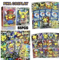 55 Pcs Pikachu Vcos Card Cosplay Holo Flashing Cards DISPLAY ONLY Pokemon - Image 1
