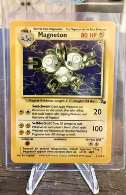 1999 Fossil Magneton Holo Pokemon Card TCG #11/62 Original Rare - Image 1