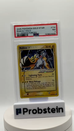 2005 Pokemon Gold Star Ex Unseen Forces #114 Raikou Holo PSA 7 NM - Image 2