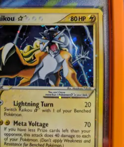 2005 POKEMON EX UNSEEN FORCES GOLD STAR #114 RAIKOU HOLO PSA 7 - Image 2