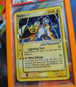 2005 POKEMON EX UNSEEN FORCES GOLD STAR #114 RAIKOU HOLO PSA 7 - Image 3