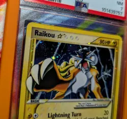 2005 POKEMON EX UNSEEN FORCES GOLD STAR #114 RAIKOU HOLO PSA 7 - Image 4