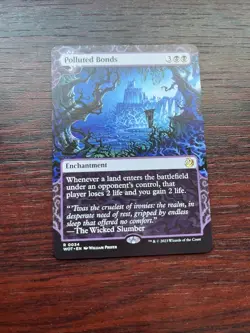 1x BORDERLESS POLLUTED BONDS - Eldraine - MTG - Magic the Gathering - Image 1