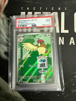 Pokemon Pidgeotto 208/197 SV03 Obsidian Flames Illustration Rare PSA 9 Holo - Image 1