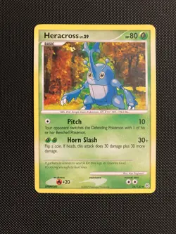 Pokemon TCG Heracross 28/130 Diamond & Pearl Common Card (LP/MP) - Image 1
