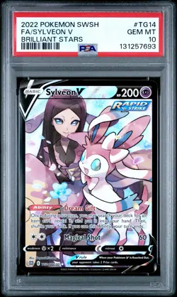 2022 POKEMON SWORD & SHIELD BRILLIANT STARS #TG14 FULL ART/SYLVEON V PSA 10 - Image 1