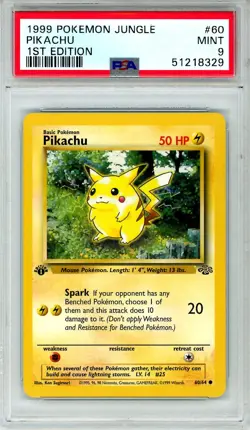 1999 Pokemon Jungle Pikachu #60 1st Edition PSA 9 MINT - Image 1