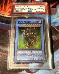 2003 Yugioh Dark Master - Zorc DCR-082 1st Edition Super Rare PSA 8 - Image 1