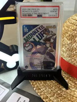 2025 ONE PIECE PROMOS DODGERS X ONE PIECE NIGHT #010 MONKEY D. LUFFY PSA 10. - Image 1