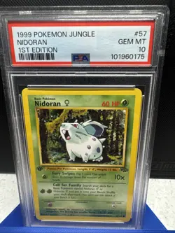 1999 Pokemon Jungle 1st Edition PSA 10 Nidoran 57/64 - Image 1