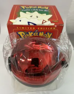 1999 Burger King Pokemon Pokeball with 23K Gold Plated Card TOGEPI Red Box LE - Image 5
