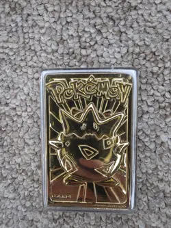 1999 Burger King Pokemon Togepi Gold Plated Card 23K Official With Box And Ball - Image 4