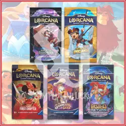 Disney Lorcana TCG: Booster Packs Bundle First Chapter Inklands Ursula 60 Cads - Image 1