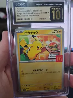 2025 POKEMON JPN MEGA EVOLUTION MCDONALDS PROMO #020/M-P PIKACHU CGC 10 PRISTINE - Image 1
