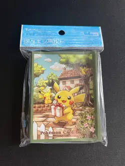 Pikachu’s Gift SEALED Card Sleeve 64x Pokemon Center Japan Official - Image 1
