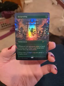 MTG: Burgeoning BORDERLESS FOIL #408, NM Secret Lair Drop Chase Enchantment Card - Image 1